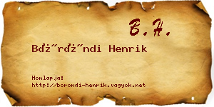 Böröndi Henrik névjegykártya