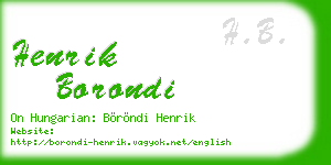 henrik borondi business card