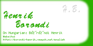 henrik borondi business card